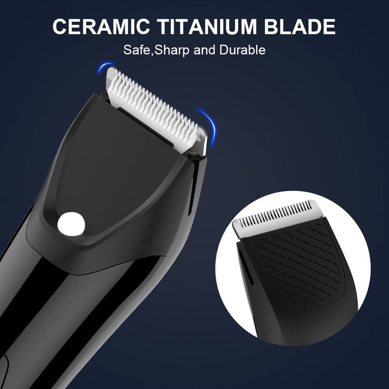 [Australia] - Hatteker Professional Electric Groin Hair Trimmer Below-The-Belt Trimmer Pubic Hair Ball Shaver Body Groomer for Men Male Hygiene Razor IPX7 Waterproof Wet Dry Ceramic Blades 