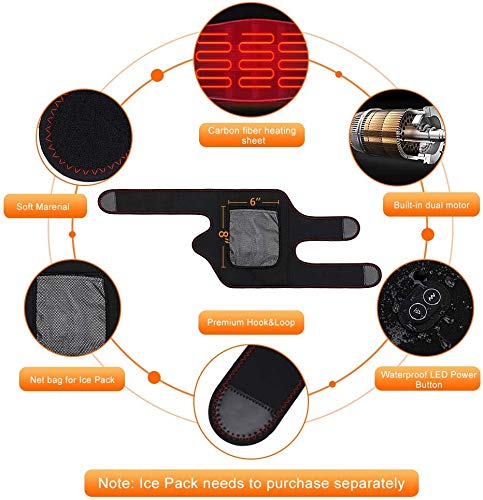 [Australia] - Heat Knee Massager for Knee Warm, Heat Knee Brace Wrap for Arthritis, Knee Heating Pad for Hot/Cold Therapy, Electric Heated Knee Pads Support for Pain Relief, 3 Temperature Control, 1PC for Men Women 