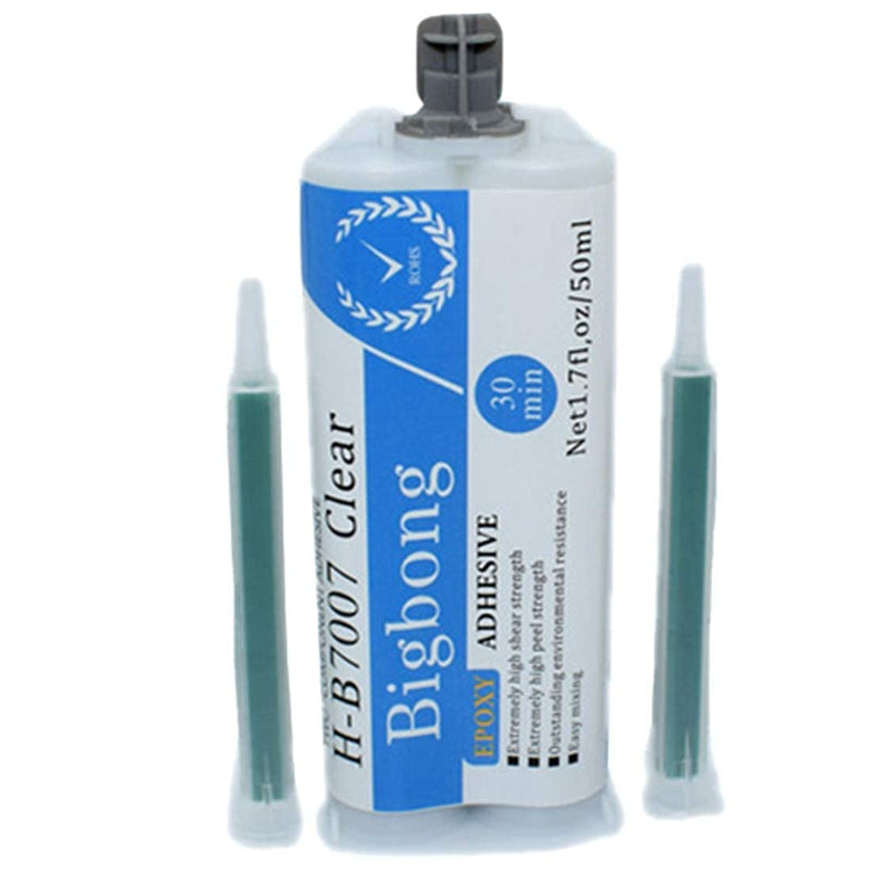 [Australia] - 50ml 1:1 Epoxy Resin AB Glue Epoxy Glue Transparent for Bonding Fixing Metal Ceramics Wood Glass Plastic & 2pcs 1:1 Mixing Nozzles 