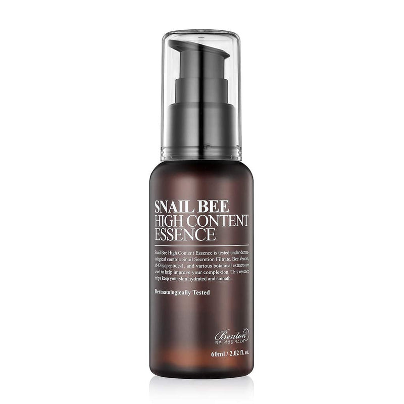 [Australia] - BENTON Snail Bee High Content Essence 60ml (2.02 fl. oz.) - Snail Secretion Filtrate & Bee Venom Contained Moisturizing Gel for Oily, Combination, Acne-Prone Skin, Dermatologically Tested 