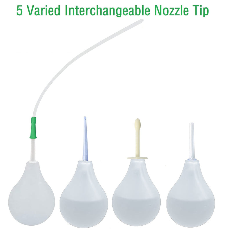 [Australia] - Clear Silicone Enema Bulb Anal Douche Kit for Colon Cleansing Men Women with 5Pcs Enema Replacement Nozzle Tip Applicator, Enema Vaginal Pump Rectal Irrigation Syringe Squeeze Ball Feminine Wash Care 5 Piece Set 