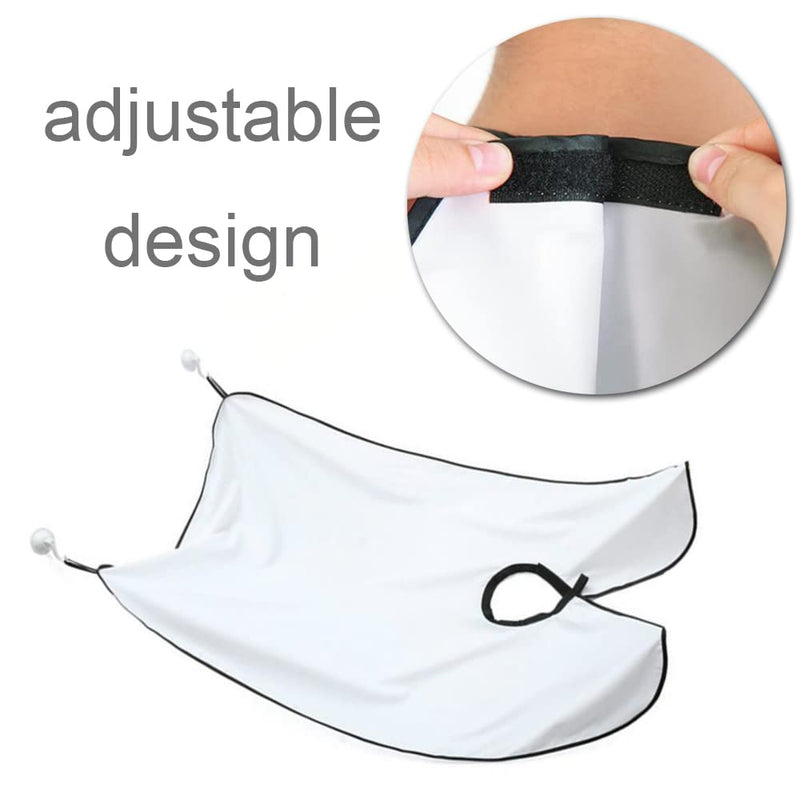 [Australia] - 2 Pcs Beard Bibs Beard Trimmer Catchers White Beard Shaving Aprons with Suction Cups for Men Trimming and Shaving 4t4t 