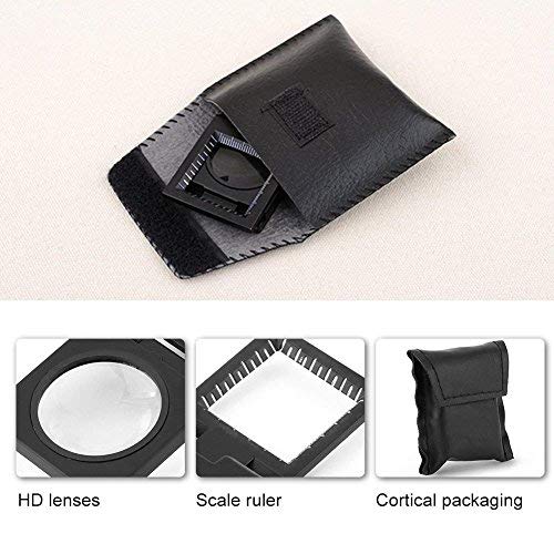 [Australia] - 10X 28mm Mini Three-Folding 10X Magnifier,Zinc Alloy Magnifier Magnifying Glass with Scale,for Textile Optical Jewelry Tool (5Pcs) 