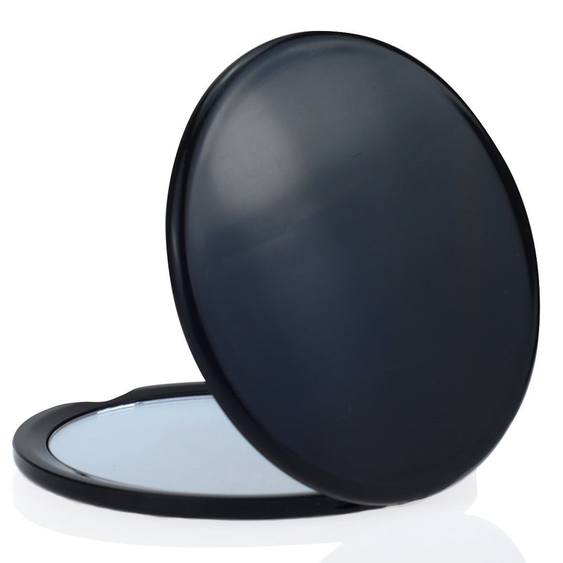 [Australia] - Makeup Pocket Mirror with 10x Magnification Glass Plus Plain Mirror (Black) Black 