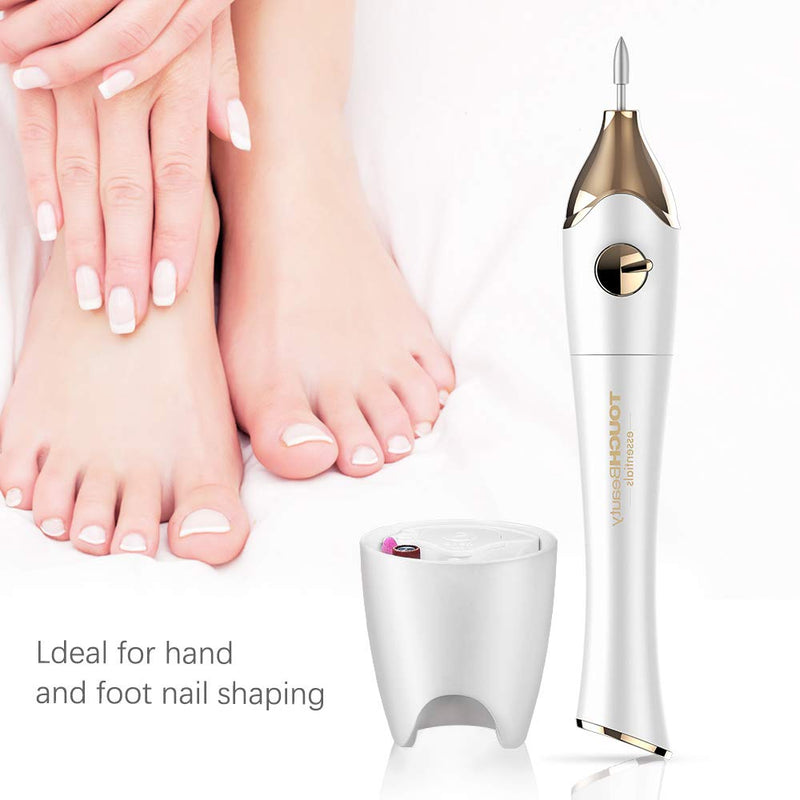 [Australia] - TOUCHBeauty Electric Nail File 5in1 Professional Manicure Pedicure Kit with Stand, Nail Buffer Drill Polisher for Natural Fingernails Toenails 5 Bits Golden TB-1335 1335 Golden 