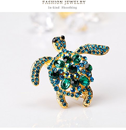 [Australia] - Dwcly Vintage Style Tortoise Crystal Brooch Turtle Rhinestone Pin Classic Woman Animal Decorative Jewelry 