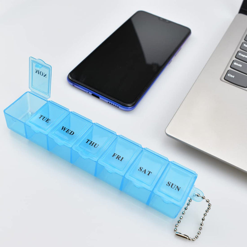 [Australia] - 2 Pcs Pill Box Organiser 7 Day One Time a Day Pill Dispenser Storage Case for Medication Supplements Vitamins and Cod Liver Oil 