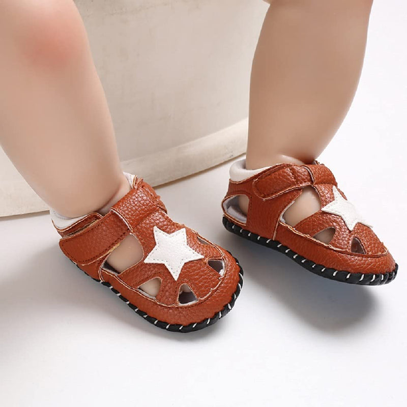 [Australia] - Infant Toddler Baby Boys Sandals Soft Anti-Slip Infant Summer Outdoor First Walkers Sandal Shoes 0-6 Months Infant Brown 