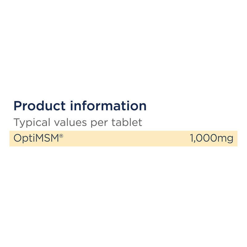 [Australia] - Healthspan OptiMSM 1,000mg | Natural Form of MSM | Sulfur | Purified Methylsulphonylmethane | Joint Cartilage | Vegan (120 Tablets) 120 Count (Pack of 1) 