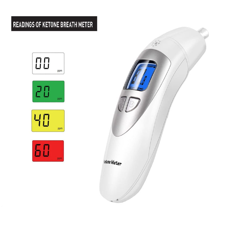 [Australia] - Ketone Breathalyzer, Ketogenic Breath Ketosis Breath Ketone Analyzer with 10 Mouthpiece(White) 