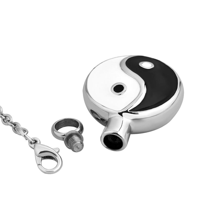 [Australia] - Sug Jasmin Tai Chi Yin Yang Cremation Urn Necklace for Ahses Holder Pendant Memorial Jewelry with Fill Kit 