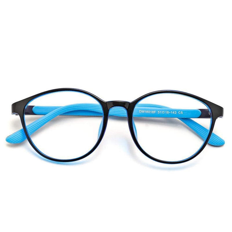 [Australia] - Cyxus Kid's Anti-Blue Light TR Youth Retro Round Blue (Clear Lens) 