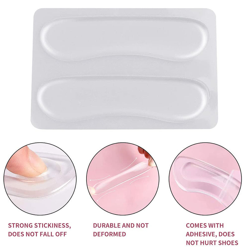 [Australia] - 3 Pairs Soft Heel Grips, Heel Cushion Pads Heel Care Protectors Heel Liner Foot Shoe Insoles Stickers (Transparent, Black, Beige) 