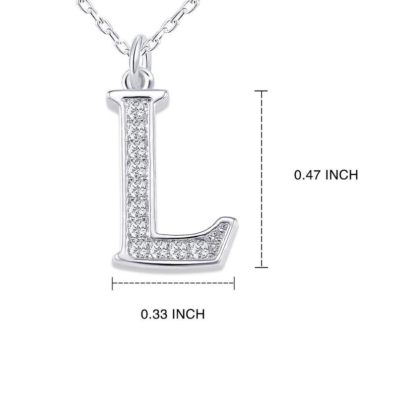 [Australia] - Jeka Initial Necklaces Tiny Letter Alphabet Pendant Simulated Diamond Platinum Plated Necklaces Gift for Women Girls 18inch L - Love You More than I Can Say 