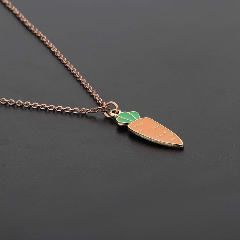 [Australia] - CHOORO Carrot Pendant Necklace Vegan Necklace Jewelry Vegetarian Gift Carrot Lover Gift Carrot Necklace 