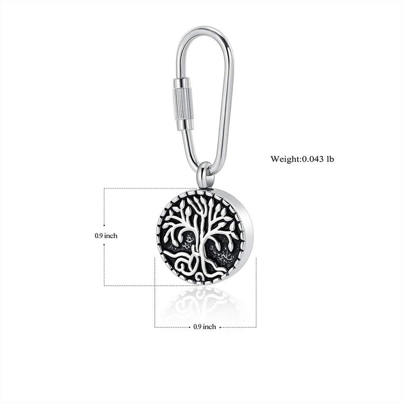 [Australia] - Imrsanl Cremation Jewelry Urns Keychain for Ashes Stainless Steel Keepsake Urn Key Chain for Ashes Cremation Jewelry Pendant Key Ring for Ashes Tree of Life 