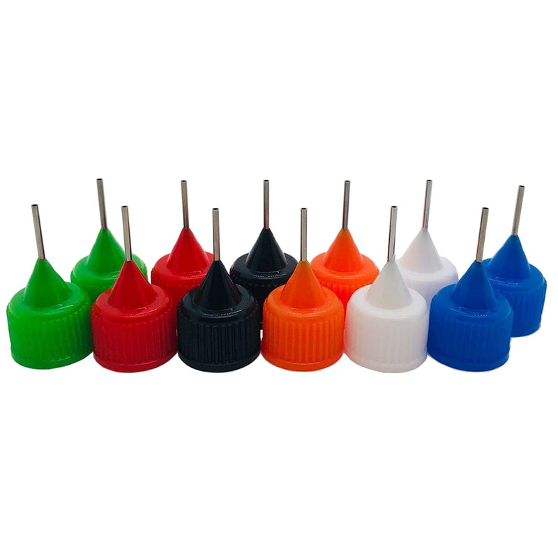 [Australia] - 12 Pcs Precision Tip Applicator Bottles, MYYZMY 6 Pcs 1 Ounce and 6 Pcs 0.5 Ounce Translucent Glue Bottles, with 2 Mini Funnel, Multicolor Lids 