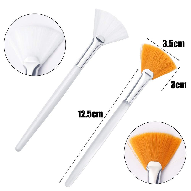 [Australia] - 4 Pcs Facial Brushes Fan Mask Brush,Soft Applicator Brushes Makeup Tools for Peel Mask Makeup Orange-White 