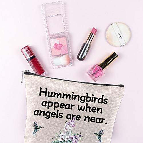 [Australia] - G2TUP Hummingbird Lover Cosmetic Bag Memorial Gift Sympathy Organizer Pouch Hummingbirds Appear When Angels Are Near (Hummingbird) 