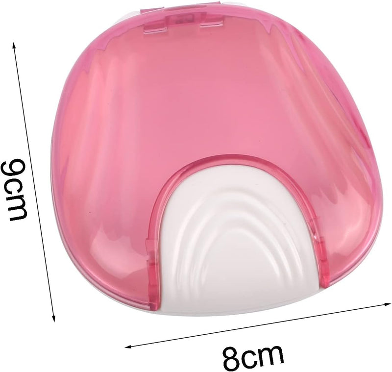 [Australia] - Press-to-Open Retainer Case, Portable Denture Box Teeth Retainer Box False Teeth Container for Denture, Braces, Mouth Guard (Pink) | F2 Medical Supplies 