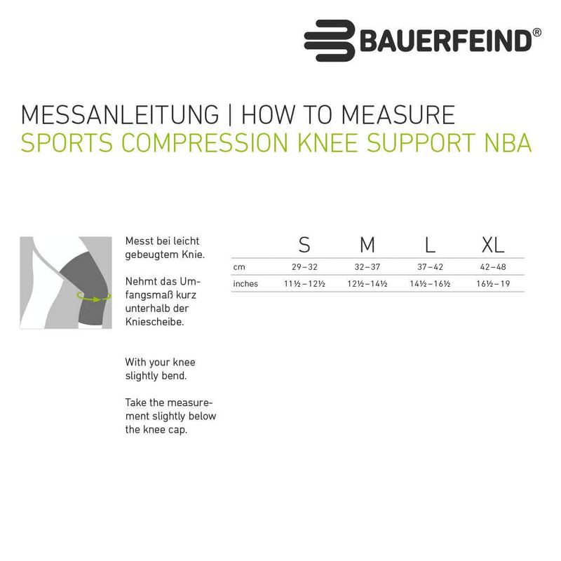 [Australia] - Bauerfeind Sports Compression Knee Support NBA - Lightweight Design with Gripping Zones for Basketball Knee Pain Relief & Performance with Team Designs (Black, M) 