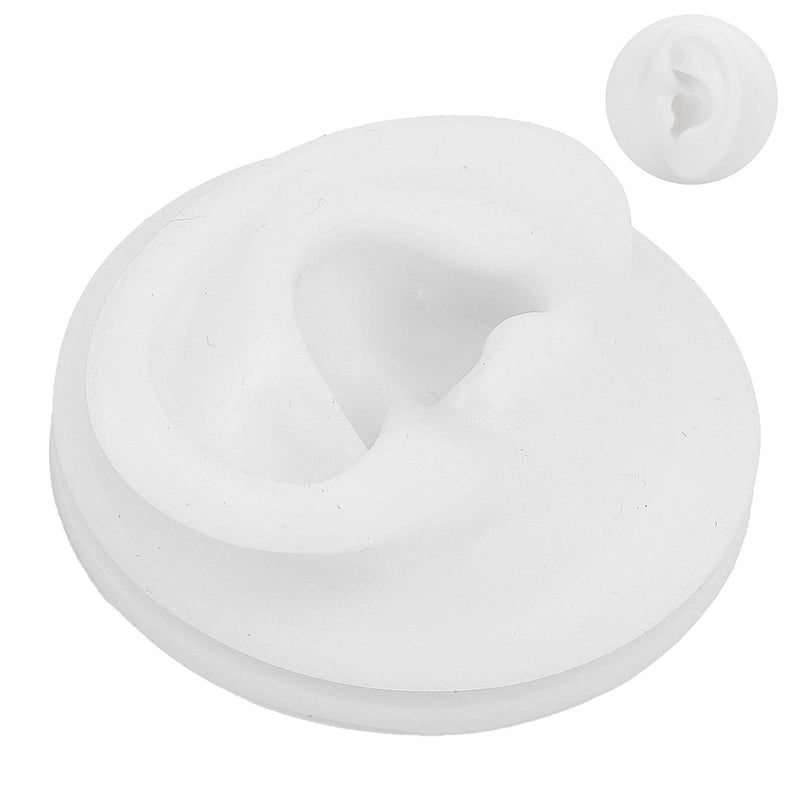 [Australia] - Ear Model Soft Silicone, Silicone Ear Model Ear Acupuncture Practice Model, Reusable Simulation Ear Display Model, White (Left) Left 