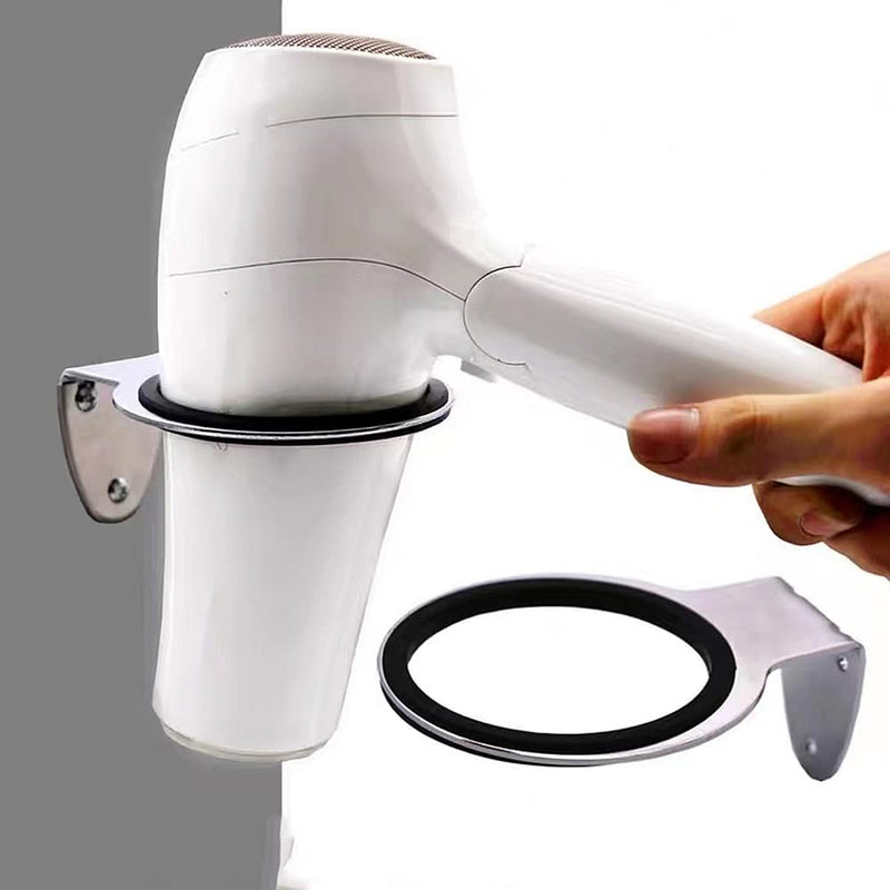 [Australia] - YISIFEINUO Hair Dryer Holder Wall Mounted Rack Rack Bathroom Storage Organizer Steel Hairdressing Dryer Hanger Wall Mounted Rack Stand Hair Dryer Stainless Holder 