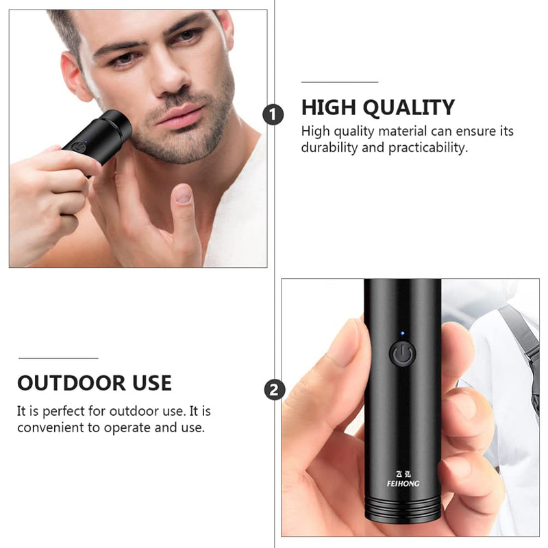 [Australia] - Minkissy Black Electric Shaver Rechargeable Rotary Razor Portable Face Shaver Waterproof Mini Beard Shaving Machine for Men Wet Dry Shaving Supplies 