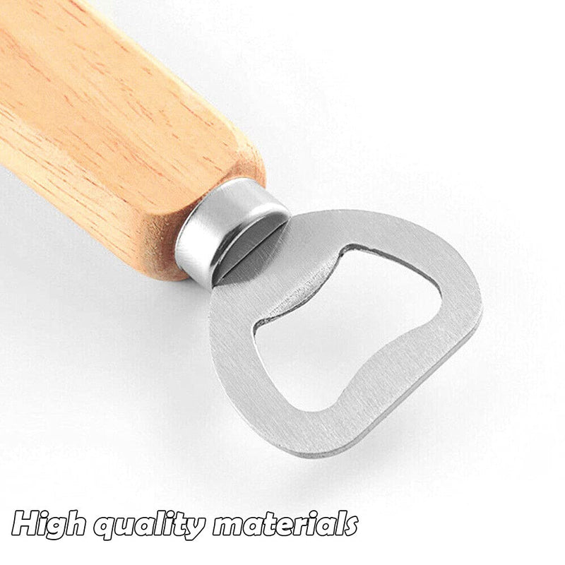 [Australia] - 4 Pcs Wooden Handle Beer Bottle Opener Personalised Bottle Opener for Bottle Cap Tools,Beer Gift for Men 