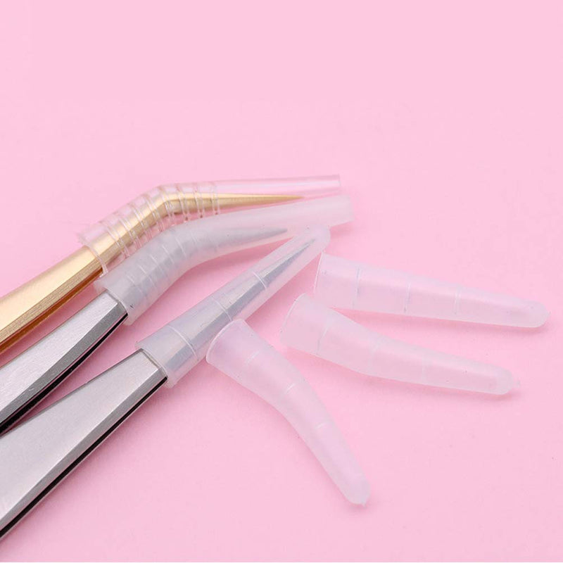 [Australia] - 40 Pcs Clear Tweezer Point Protectors Cap Tip Stopper Covers Makeup Beauty Supplies, General Size 