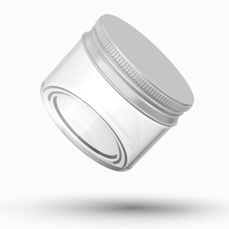 [Australia] - Hulless 1 Ounce Plastic Container Jars Refillable Empty Cosmetic Containers for Cream, Lotion, Liquid, Ointments, Silver Lids 12 Pcs 