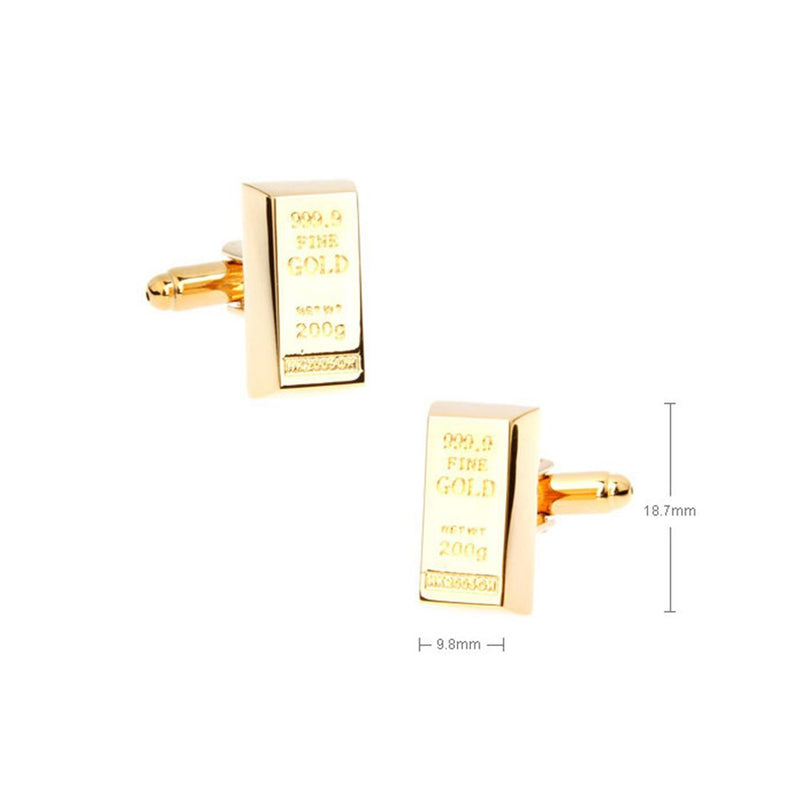 [Australia] - Gold Platted Bullion Bar Cufflinks Cuff Links Money Business Investor Gangster 