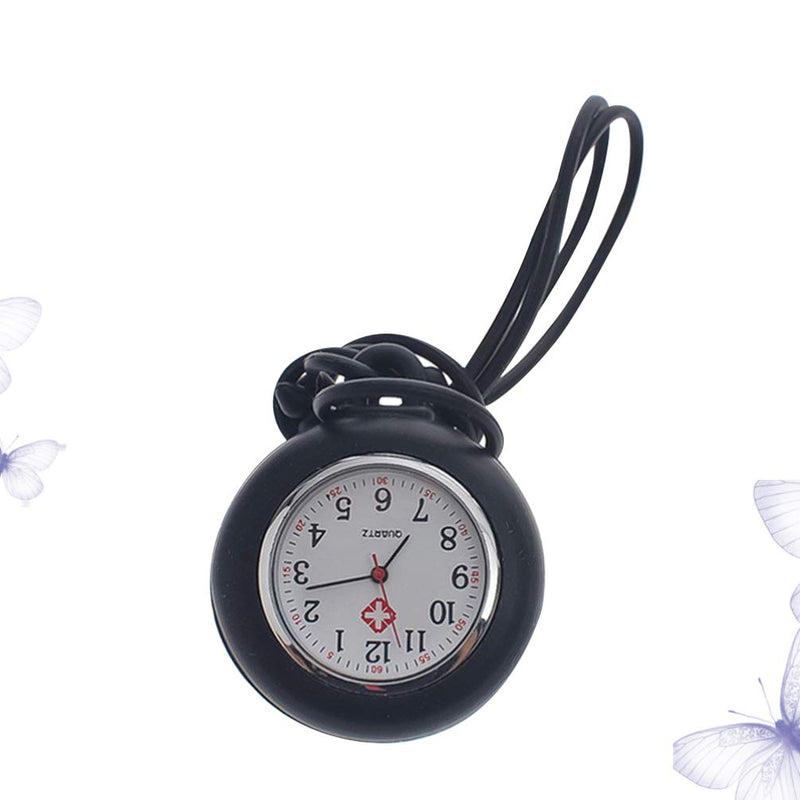 [Australia] - Hemobllo Nurse Fob Watch - Nurse Hanging Pocket Watch Fob Watch for Nurses Quartz Watches Nursing Watch with Silicone Case and Adjustable Lanyard (Black, Lanyard Color: Random) Black 60*4.3cm 