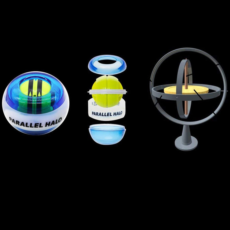 [Australia] - Parallel Halo Power Wrist Ball AUTO Start Wrist Exercises Force Ball Gyroscope Ball Wrist and Forearm Exerciser Arm Strengthener for Stronger Muscle and Bones white+led 