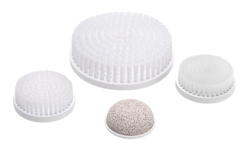 [Australia] - Skin Cleansing System Facial Brush & Body Care Kit for Women & Men. Includes 4 different heads - Large Body Brush, Soft Face Brush, Regular Face Brush and Pumice Stone. Water-Resistant. Purple 