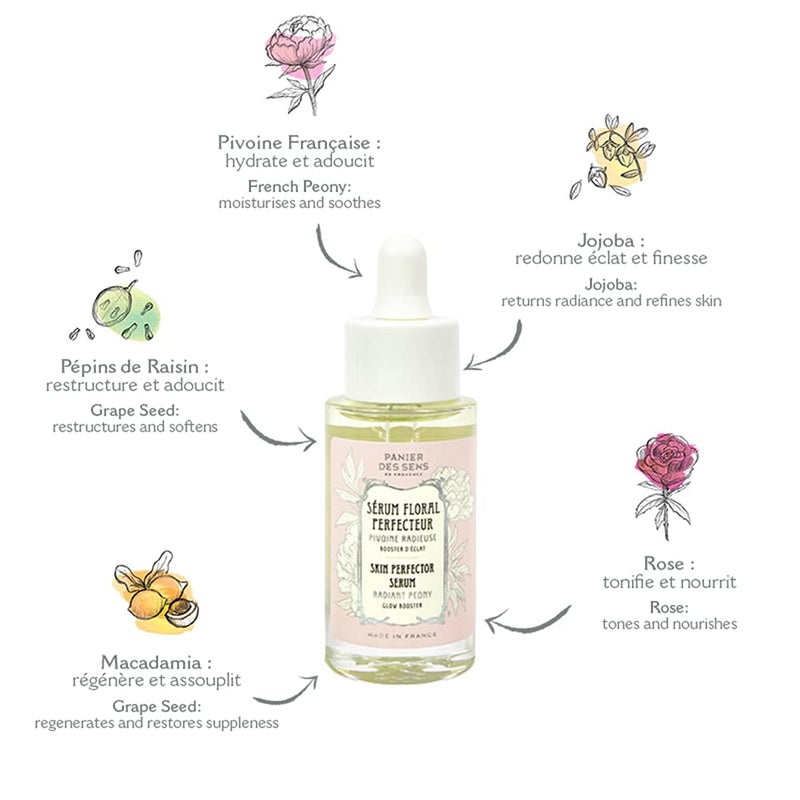 [Australia] - Panier des Sens Skin Perfector face Serum Peony - Made in France 100% natural - 30ml 