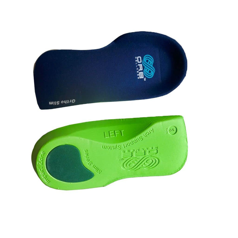 [Australia] - OR8 3/4 Length Slim Fit Insoles Arch Support Shoe Boot Inserts Orthotic Foot Supports Insole Flat Feet Insert and Low Arches High-Density Women Men (M 7-8.5) M 7-8.5 