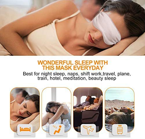 [Australia] - YouCut Sleep Eye Mask with Elastic Strap Headband, Lightweight Comfortable Soft Silk Like for Men Women Traveling (Light Pink) Light Pink 