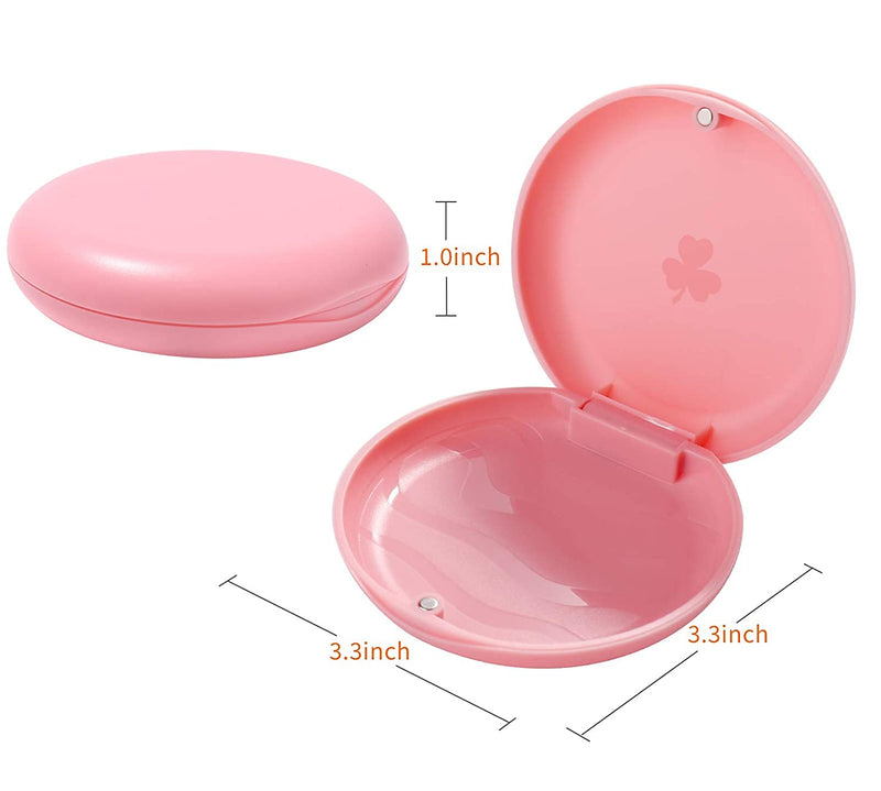 [Australia] - (2 Pack) Retainer Case,Solid Orthodontic Retainer Case (Pink) Pink 