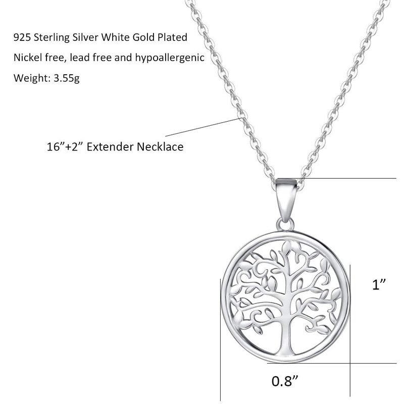 [Australia] - Agvana Sterling Silver Tree of Life Necklace Mothers Day Gifts for Mom Grandma Dainty Family Tree Pendant Necklace Anniversary Birthday Jewelry for Women Teen Girls Daughter Wife Girlfriend Her 