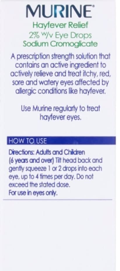 [Australia] - Murine Hayfever Eye Drops, Hayfever Treatment for Itchy and Painful Eyes, Anti-inflammatory Eye Drops 10ml 