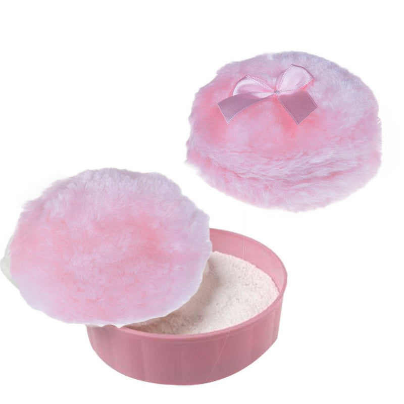 [Australia] - 4 Pcs Pink Powder Puffs For Body Washable Soft Cosmetic Dusting Powder Puff, 3.93 x 1.18 Inch 