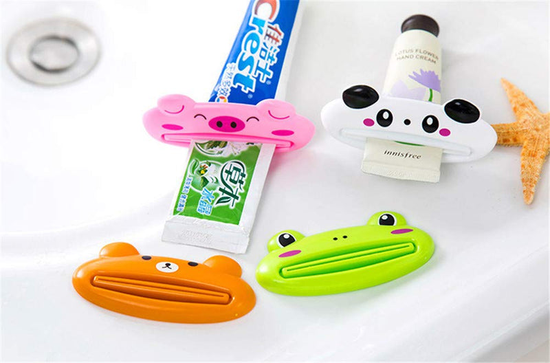 [Australia] - 4pcs Toothpaste Dispenser Kids Children Tools Animal Tooth Paste Tube Squeezer Toothpaste Rolling Holder Home Bathroom Supplies,Panda Panda 