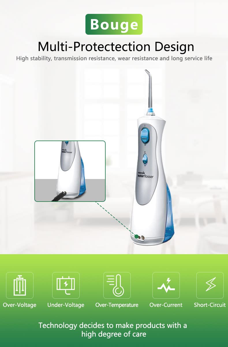 [Australia] - Bouge Water Flosser Charger for Waterpik WF-13CD010, WP-100-450, WP-112-462, WP-360, WP-440, WP-450, WP-462, WP-463, WP-465, WP-468 Cordless Plus Water Flosser Water Pick Power Cord Charger Cable 