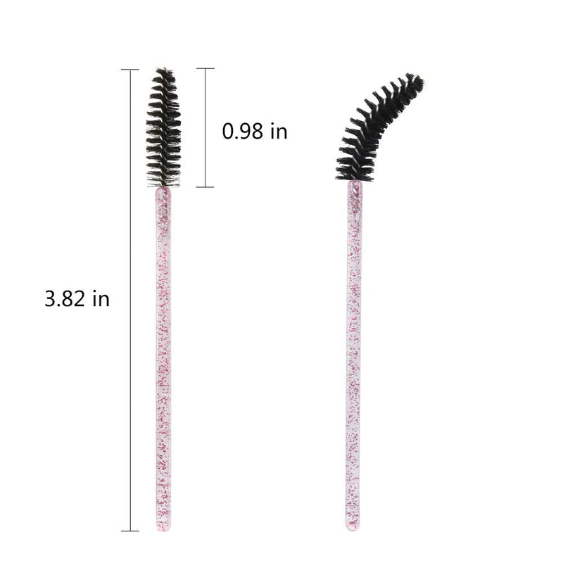 [Australia] - 300 Pack Mascara Wands Disposable Eye Lash Brushes for Eyelash Extensions Tool Makeup Applicator Kit, Crystal Rose/Black Crystal Rose-Black 
