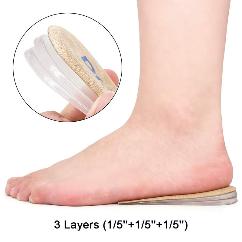 [Australia] - Dr.Foot Adjustable Orthopedic Heel Lift Inserts, Height Increase Insole for Leg Length Discrepancies, Heel Spurs, Heel Pain, Sports Injuries, and Achilles tendonitis (Beige, 3 Layers) Beige 3 Layers: Small-Women's 4.5-9.5|Men's 6-8.5 