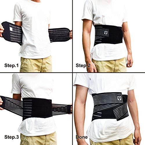 [Australia] - Vital Salveo-Adjustable Lower Back Support Back Brace Relieve Back Pain Lifting Work Scoliosis Brace Sciatica C-Fit(Large) Large 