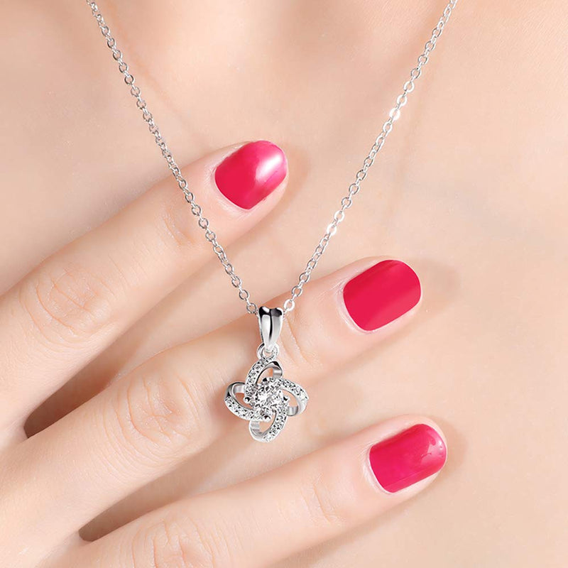 [Australia] - Angemiel 925 Sterling Silver Mother Daughter Necklace 5A Cubic Zirconia Pendant Necklaces for Women Girls 