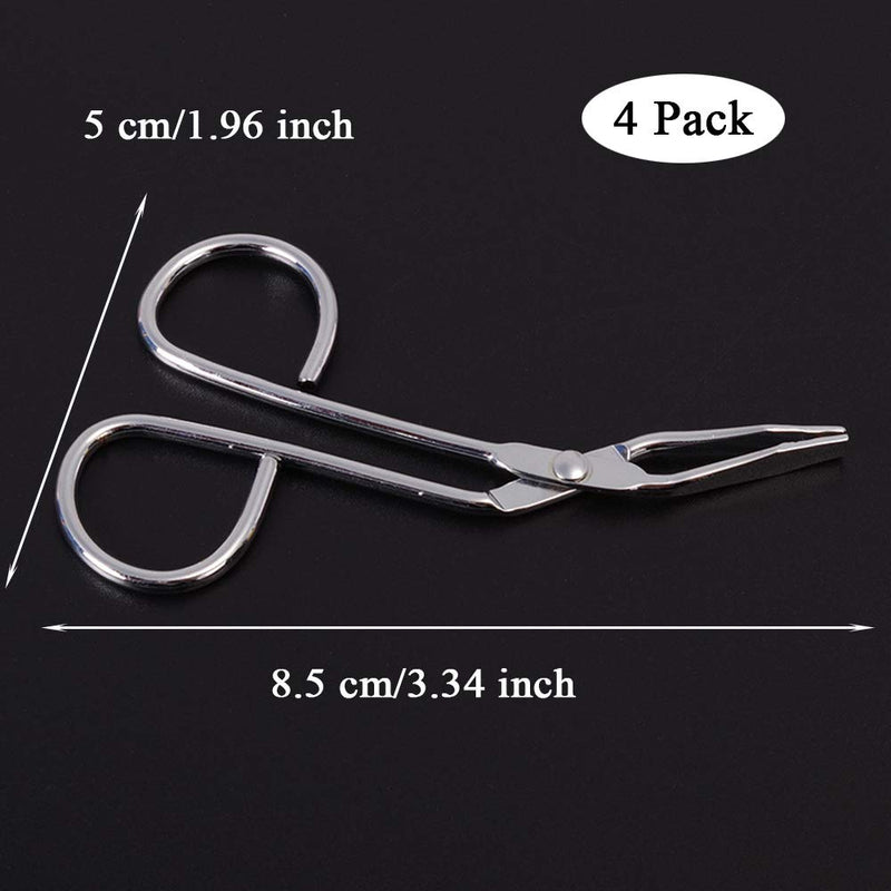 [Australia] - 4 Pieces Curved Eyebrow Tweezer Stainless Steel Scissors Handle Tweezer Clip Facial Hair Plucker Eyebrow Remover Brow Shape Grooming Tools by NUOMI for Men and Women, Portable, Silvery 