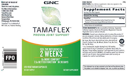 [Australia] - GNC TamaFlex Fast Acting, 120 Vegetarian Capsules, Joint Support 120 Servings (Pack of 1) 